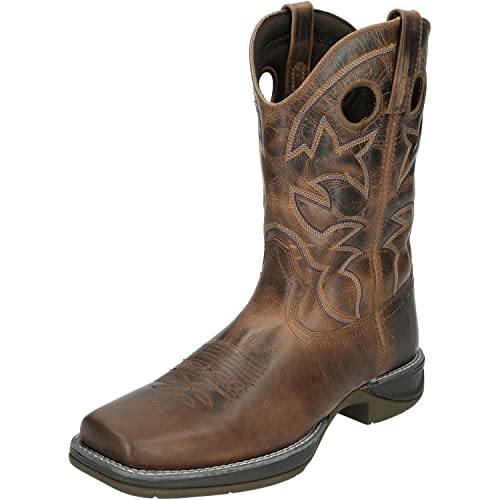 Smoky Mountain Boots Men's Benton Western Boot, Brown Waxed Distress, X-Wide, Size 8.5 US3