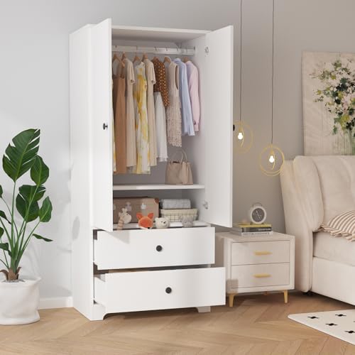 Garvee 71" Armoire Wardrobe Closet, Modern Wooden Bedroom Armoire with