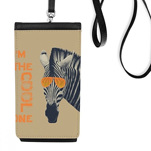 Cadeau sac téléphone noir motif animal zèbre cool brown chic