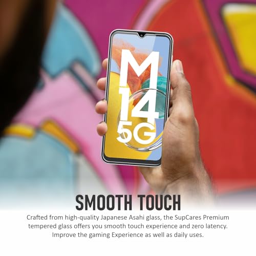 Image of SupCares Privacy Tempered Glass for Samsung Galaxy A14, Galaxy M14 and Galaxy F14 (6.6 Inch) With Installation Kit | Military-Grade Gorilla Screen Protector | Edge to Edge Coverage | Black