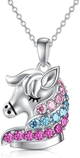 AOBOCO Sterling Silver Horse Necklace for Girls, Horse Jewellery Birthday Gifts for Girls Daughter
