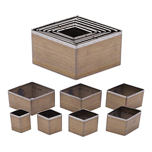 7PCS Leather Punching Die Set, 20?50mm Rhombus Shaped Hollow Punching Tool High Carbon Steel Leather Craft Cutting Tool Dies Set