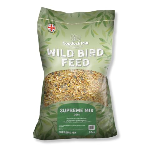 Copdock Mill Wild Bird Seed Supreme Mix 20kg All Year-Round Bird Food 100% Natural Ingredients Including Peanuts for Wild Birds Suitable for All Wild Bird Species