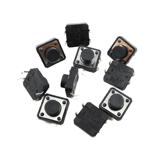 Micro-interrupteur bouton poussoir 12x12x6.5mm en acier inoxydable x10