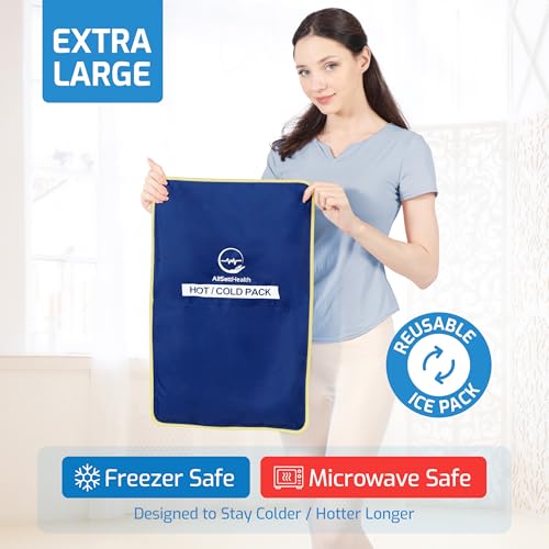 Extra Large Reusable Gel Ice Pack for Injuries (23"x15") | Large Ice Pack for Back Pain Relief, Post Surgery Recovery, Flexible Cold Pack for Lower Back Pain