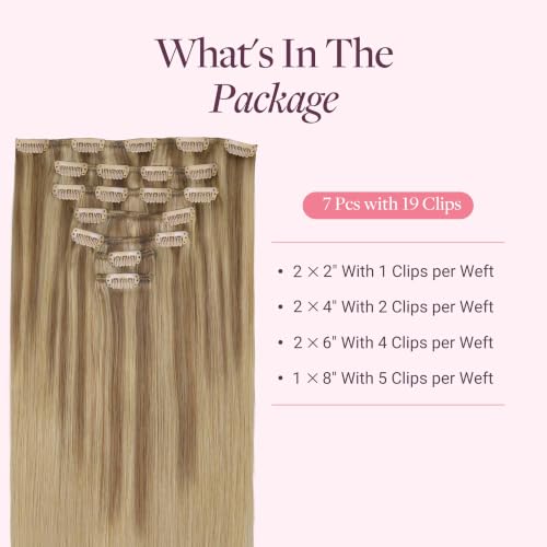 Image of GOO GOO Clip in Hair Extensions Real Human Hair Blonde Remy Extensions