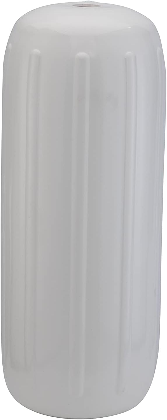 Taylor Made Products 1026 Big B Inflatable Vinyl Boat Fender with Center Rope Tube 8 inch x 20 inch, White