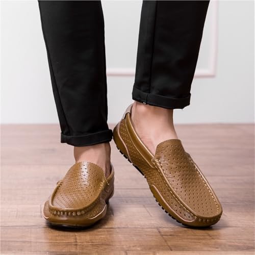 Men's Loafers Shoes Breathable Lightweight Simple Leather Flat Heel Comfortable Flexible Party Fashion Slip On4