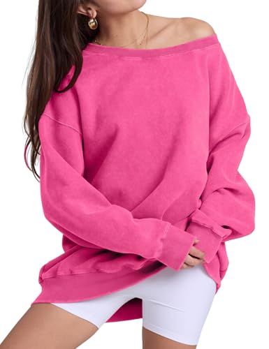 Hatant Womens Off the Shoulder Sweatshirts Oversized One Shoulder