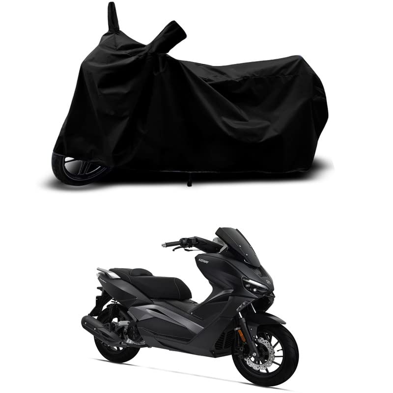 Image of 100% Scratchproof /UV-Rays /Heat Protection /Birds Dropping /Water Resistant /Dust Proof /Waterproof /Full Bike Scooty Two Wheeler Body Cover Compatible for Vieste 300 All Varients[Black]