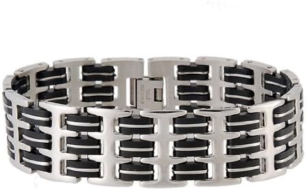 316L Stainless Steel Bracelet (Black & Silver) M.