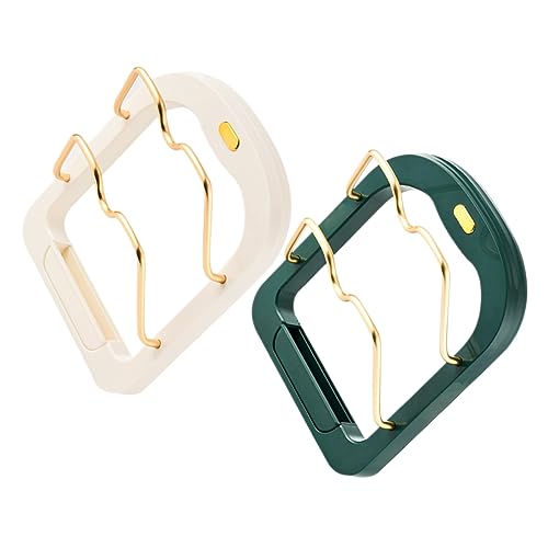 Cabilock 2Pcs Pot Lid Organizer Punch Wall Mount Holder Storage Rack for Pot Covers Versatile Kitchen Accessory for Lids and Chopping Boards Sturdy Design Platinum