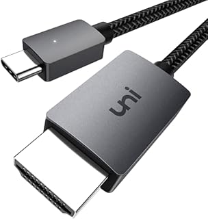 USB C to HDMI Cable, uni [4K, High-Speed] USB Type C to HDMI Cable for Home Office, [Thunderbolt 3 Compatible] for MacBook Pro/Air 2020, iPad Air 4, iPad Pro 2021, iMac, S21, XPS 17, and More-6ft