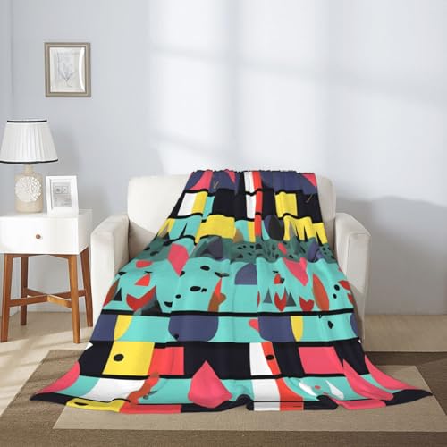 WBQLSL Dekorative Kinderdecke mit geometrischen Mustern, 127 x 101,6 cm, Sofa, Bett, Wohnzimmer, Camping, Reisedecke, Flanell, Geschenkdecke – Bild 3