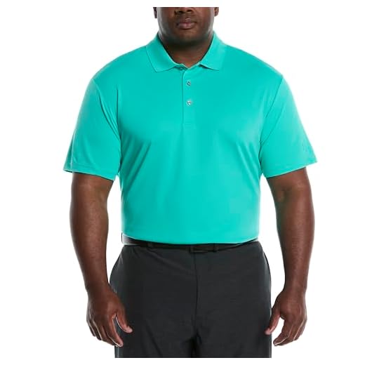 PGA TOUR Men's Airflux Solid Mesh Short Sleeve Golf Polo Shirt, Ceramic, 4XL Big