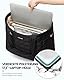 LOVEVOOK Laptoptasche Damen 17 Zoll，Laptop Handtasche Arbeitstasche Groß，Puffer Shopper Tasche Schulhandtasche Aktentasche Bürotasche Work Bag Women Schultertasche für Business Uni，Schwarz