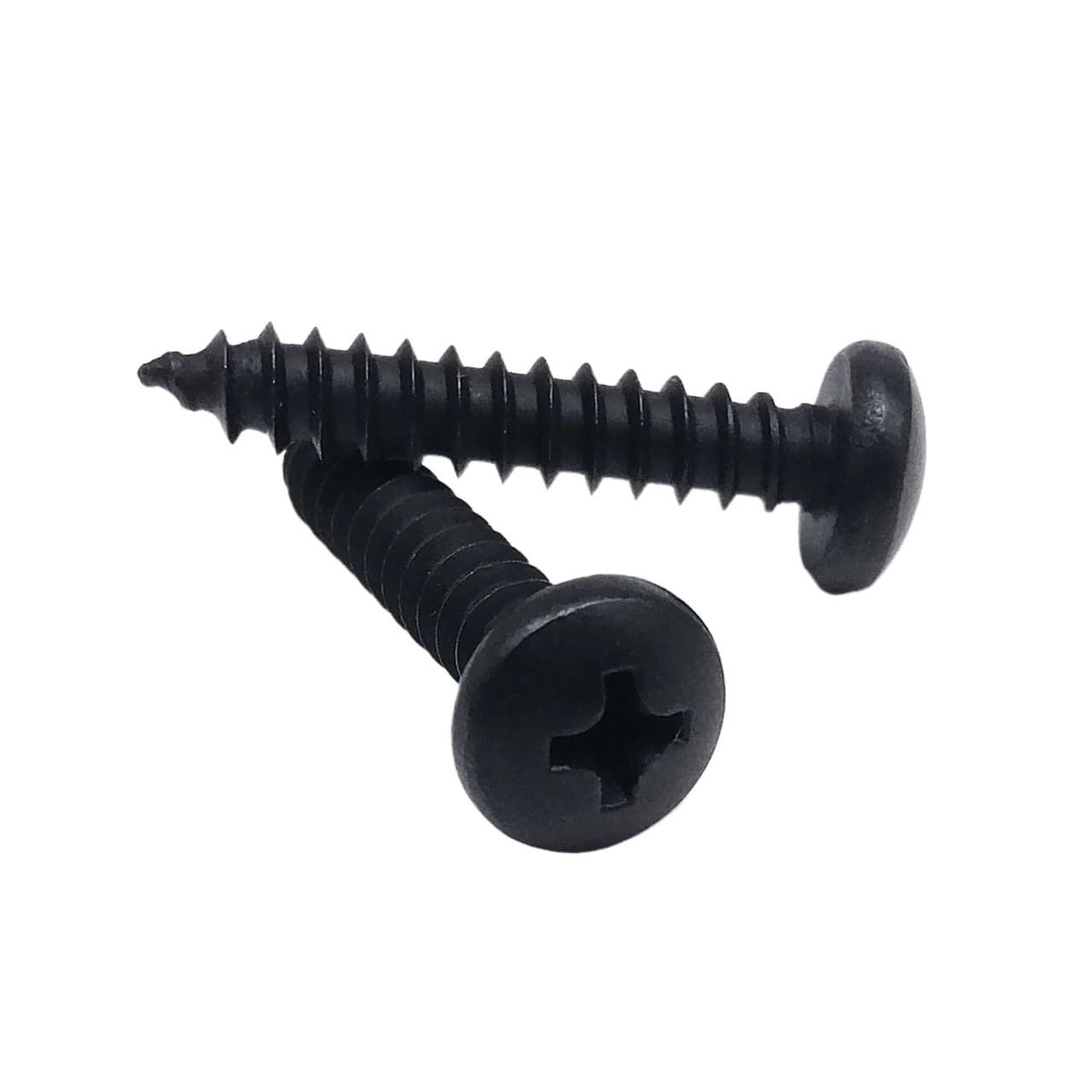 BTYQKZVPM Pan Head Self Tapping Screws, Black Cross Pan Round Head Self Tapping Wood Screws(6MM,100PC M1.4)