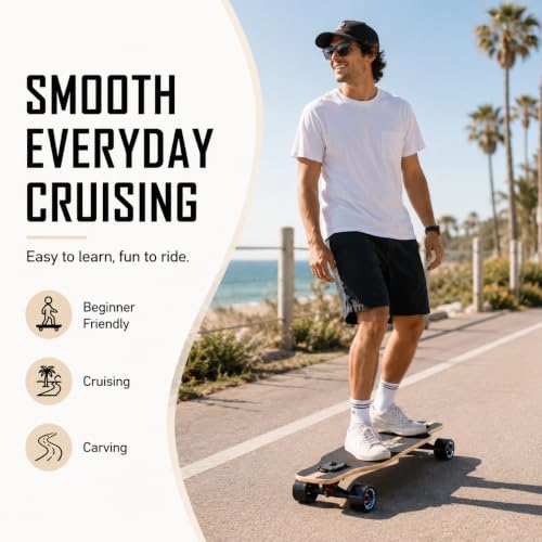 Image of Playshion 39 Inch Drop Through Longboard Skateboard for Beginners