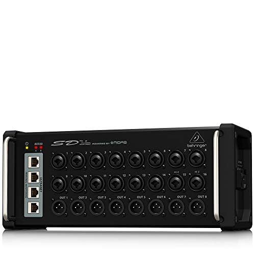 Behringer SD16 I/O Stage Box with 16 Remote-Controllable Midas Preamps, 8 Outputs, AES50 Networking and ULTRANET Personal Monitoring Hub