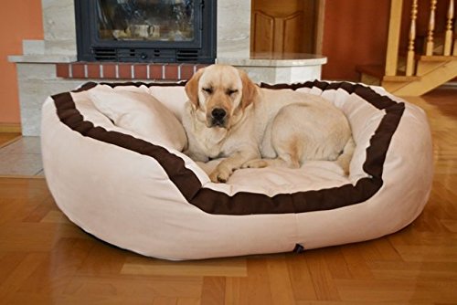 Petitude Dogs and Cats Velvet Reversible Dual Ultra Soft Ethnic Bed (Brown and Cream, XL Size) (B071LGKSZG) Amazon Price History, Amazon Price Tracker