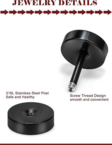 Prjndjw 12 Pairs 20G 18G Surgical Steel Flat Top Stud Earrings Set For Women Men Girls Helix Tragus Barbell Stud Earrings Piercing Jewelry Mix Sizes 3Mm 4Mm 5Mm 6Mm 7Mm 8Mm Black #TOP1