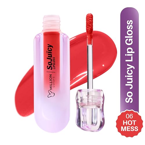 Image of Million Colors So Juicy Lip Gloss Infused With Castor Oil and Vitamin E| Long Lasting and Extra Hydrating| Light Weight and Non-Sticky(Hot Mess, 06)