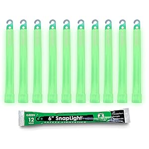 Cyalume Glow Sticks Military Grade Lightstick – Premium Green 6” SnapLight Emergency Chemical Light Stick with 12 Hour Duration (Bulk Pack of 20 Chem Lights)