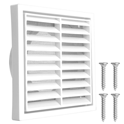 TMZELOA Rejilla de ventilación redonda de 100 mm, salida de aire universal ABS con protección contra insectos, fácil instalación para baño, cocina, garaje y exterior, rejilla de ventilación resistente