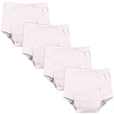 Luvable Friends Baby Cotton Training Pants, White 4-Pack 4 Toddler (4T)