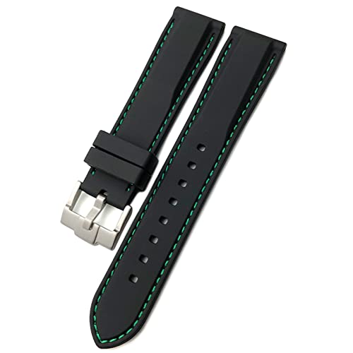 KLVN Correa de reloj de goma de 18 mm, 19 mm, 21 mm, 20 mm, 22 mm, 23 mm, 24 mm, para Rolex, para Seiko, SKX y Omega, correa de reloj de silicona suave e impermeable, 19mm, Ágata