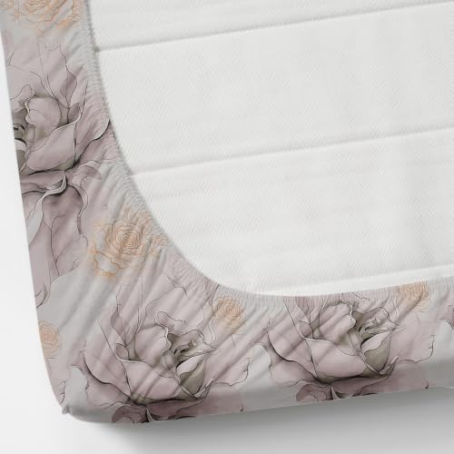 Image of NHD HOME Premium Microfiber Elastic Fitted Bedsheets with 1 King Size Pillow Covers | Single Mattress Bed with All Around Elastic 200 TC Supersoft | Size - 72 x 36 +6 inches | Pearl Magnolia