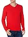 Amazon Essentials Men's Long-Sleeve Soft Touch V-Neck Sweater, Red, X-Small