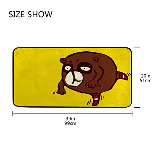 Alfombrilla antideslizante para cocina, tapete lavable de oso marrón de 39x20 pulgadas Color1 5