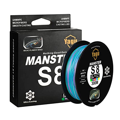 8 Fach Geflochtene angelschnur Salzwasser 300M 9 Fach Angelschnur Geflochten 8 Fach Karpfen Angelschnur Angelschnur Forelle 10-132LB (2.0#-25LB(0.23mm) 300M, 8 Fach - Mehrfarbig) Cover