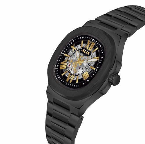 Image of ALIX AL2904 Automatic Mechanical Self-Winding Skeleton Dial 30 ATM Waterproof with Stainless Steel Band Wrist Watch