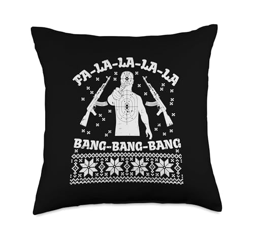Funny Ugly Christmas Falalala Shirt Bang Gun Target Owner Throw