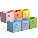 GRANNY SAYS Fabric Storage Cubes, Pack of 6 Cube Storage Boxes 33x33x33, Cloth Square Baskets for Shelves, Collapsible Cube Organisers Box, Cubby Unit Bins for Organising Accessories, Colorful