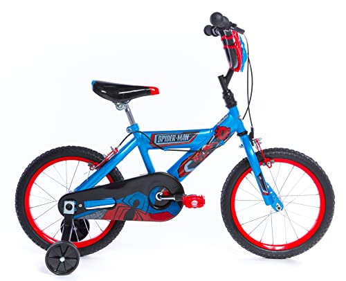 Huffy Marvel Spiderman Bike Easy Quick Connect Assembly + Stabilisers,Blue, 16 Inch Boys Bike 5-7 Year Old