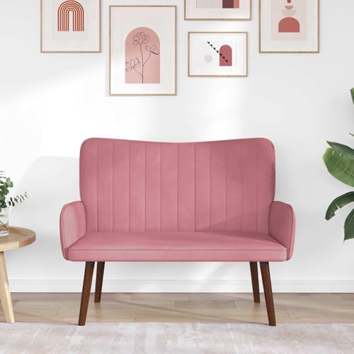 Sofá de 2 plazas de terciopelo premium con patas de madera decorativas 5