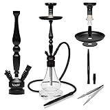 VooV 25' Black Modern Hookah with Clear Vase - Classix