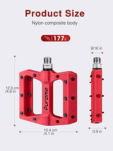 image for Puroma Mountain Bike Pedal Nylon Fiber Non-Slip 9/16 Inch Bicycle Plat