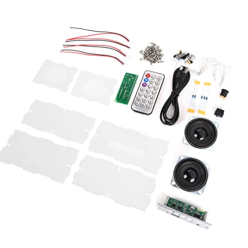 Kit de haut-parleurs Bluetooth à monter soi-même, contrôle vocal, amplificateur de son électronique pour la maison avec télécommande (lampe à eau courante à activation vocale + Bluetooth)