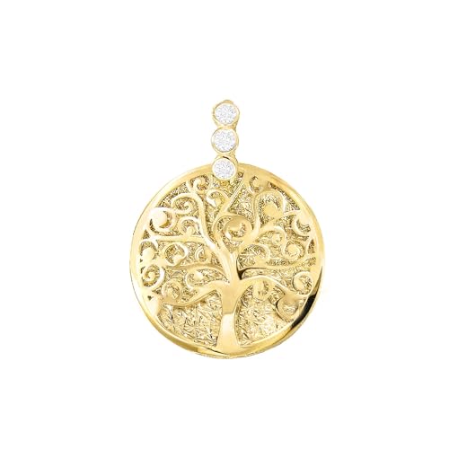 forme di Lucchetta - 14k Gold Tree of Life Pendant with Sapphires - Authentic Charm Jewelry from Italy