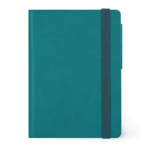 Legami - Cuaderno de páginas blancas, pequeño, 192 páginas, tapa de poliuretano suave, papel certificado FSC, papel marfil 90 g/m², planificador mensual, agenda, marcapáginas, 9,5 x 13,5 cm, verde