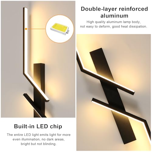Lámpara de pared interior LED 24W DELIPOP negra para dormitorio y pasillo 4