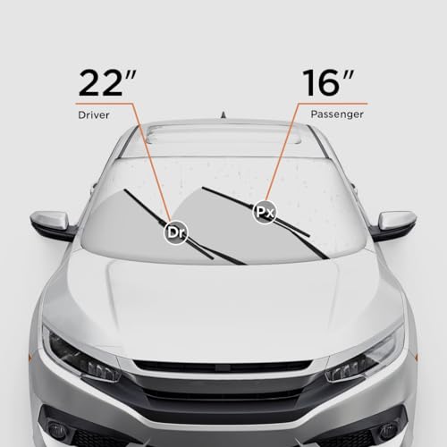 Image of myTVS Crystal Wiper Blade for Front Wind Shield (Set of 2, Size 22 inch x 16 inch Inch) | All-Season Windshield Wiper for Cars Wiper Blade Set for Front Windshield Wiper Rubbers for Car Viper Blades for Car