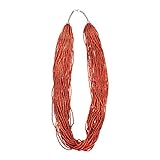 TG,LLC Treasure Gurus Coral Red 30 Strand Glass Seed Bead Necklace Womens Jewelry Chain