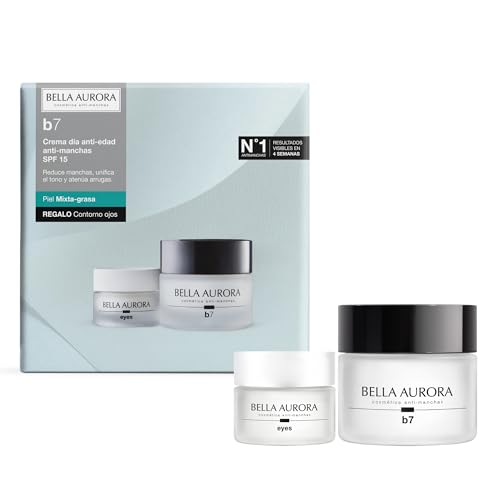 BELLA AURORA - Pack Antiedad y Antimanchas, B7 Piel Mixta-Grasa 50 ml + Contorno de Ojos Eyes 15 ml, Protección SPF20, Tratamiento Antiarrugas e Hidratante, Unificador de Tono, Uso Diario