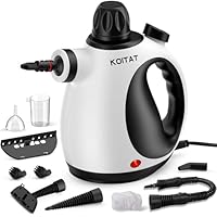 KOITAT, Dampfreiniger, tragbarer Druckdampfreiniger mit 10 Zubehörteilen, Dampfreiniger für Polstermöbel, mit Sicherheitsverriegelung, für Zuhause, Auto,Aufsätze.