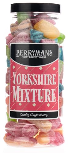 Original Yorkshire Mixture Retro Boiled Sweets Gift Jar By Berrymans Sweet Shop - Classic Sweets Traditional Taste.